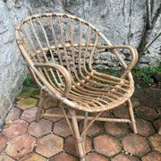 Pair of vintage rattan armchairs