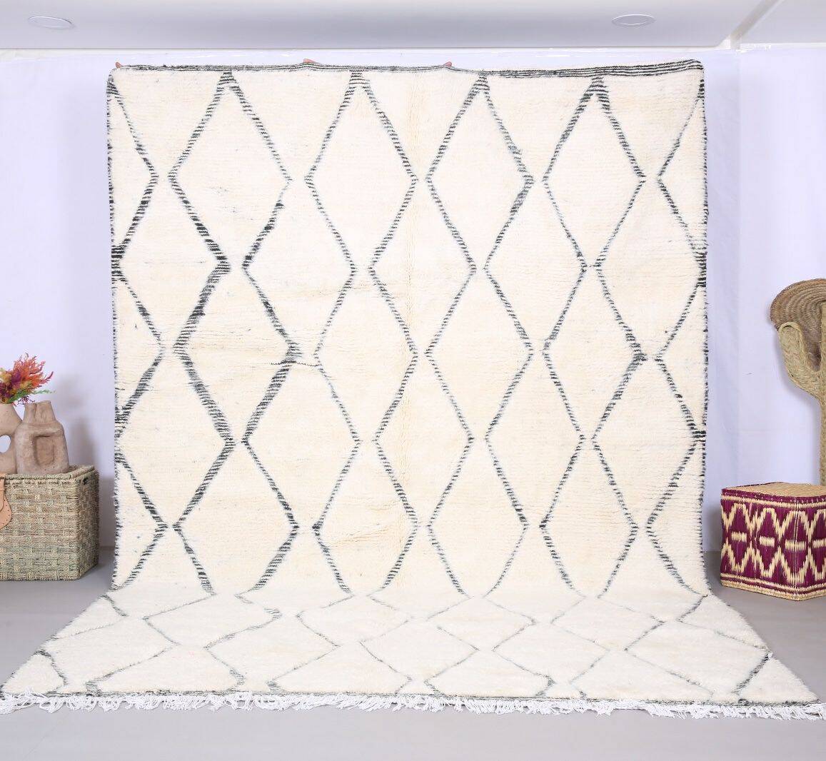 Handmade wool Berber rug 300X200 cm