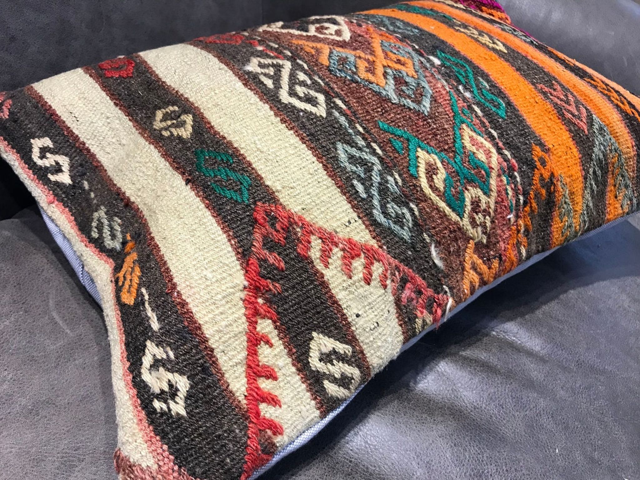 Vintage Orange Lumbar Cushion Cover 40x60cm