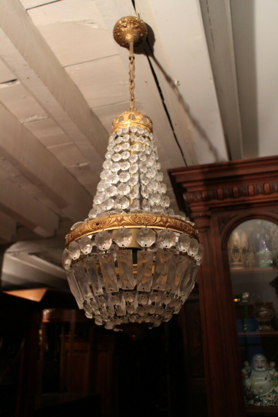 Balloon chandelier bronze frame and crystal grapevines Transition style