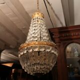 Balloon chandelier bronze frame and crystal grapevines Transition style