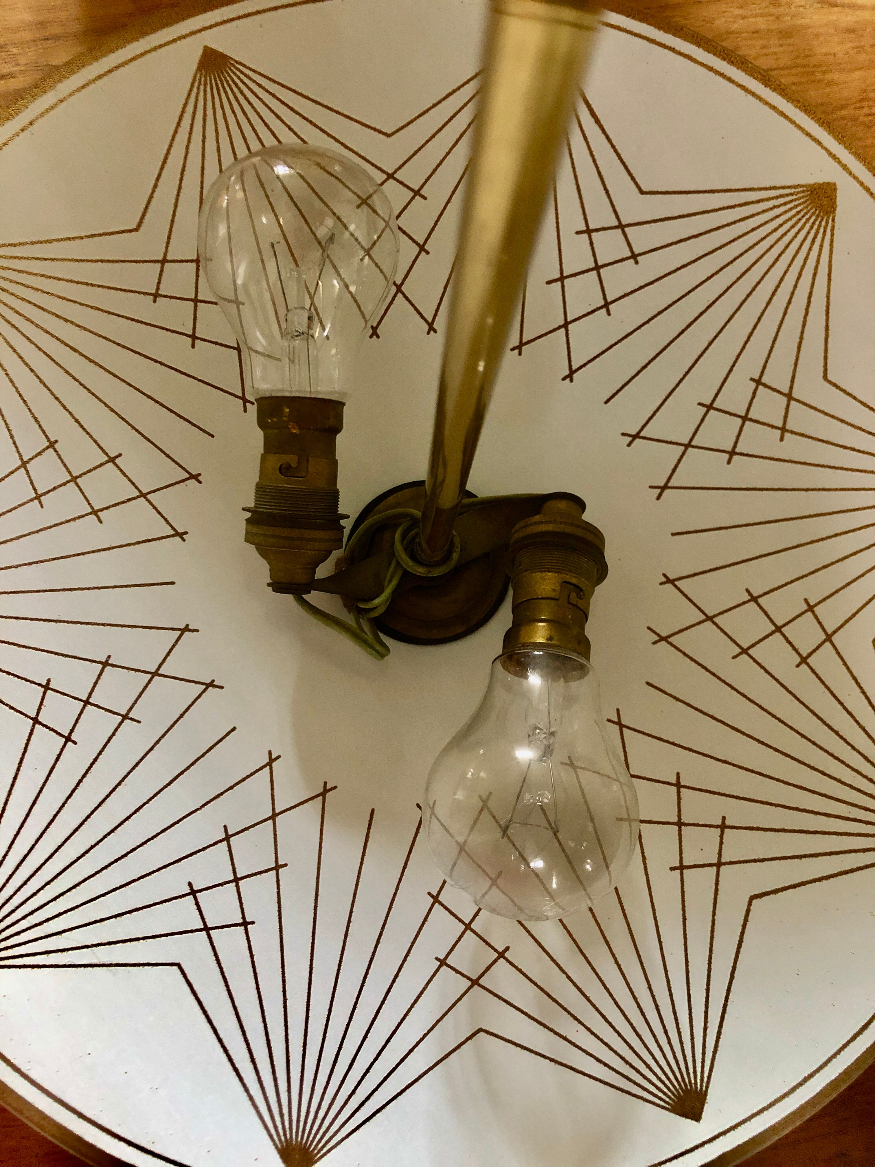Round suspension white golden star 1950