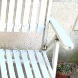 Pair of vintage wooden garden armchairs by r.gleizes