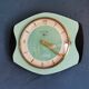 Vintage formica clock silent wall pendulum "BC Paris green black"