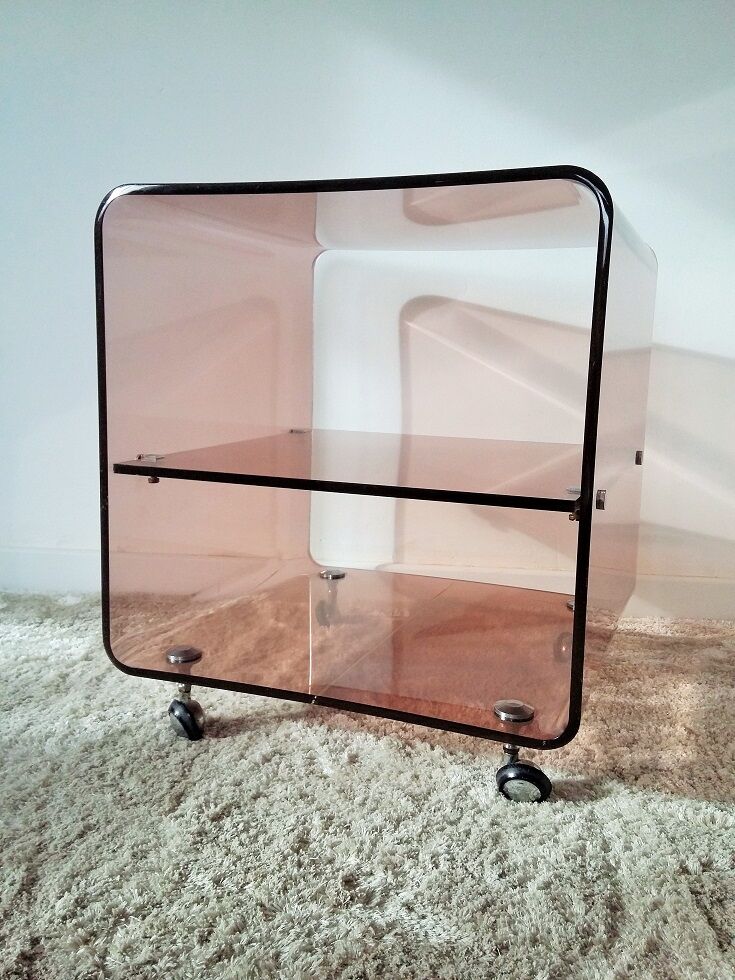 Bedside or end table in plexiglass Michel Dumas