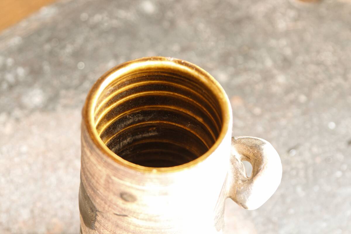 Tubular stoneware vase, dovecote pottery