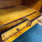 Writing desk in Napoleon III Marquetry white marble top