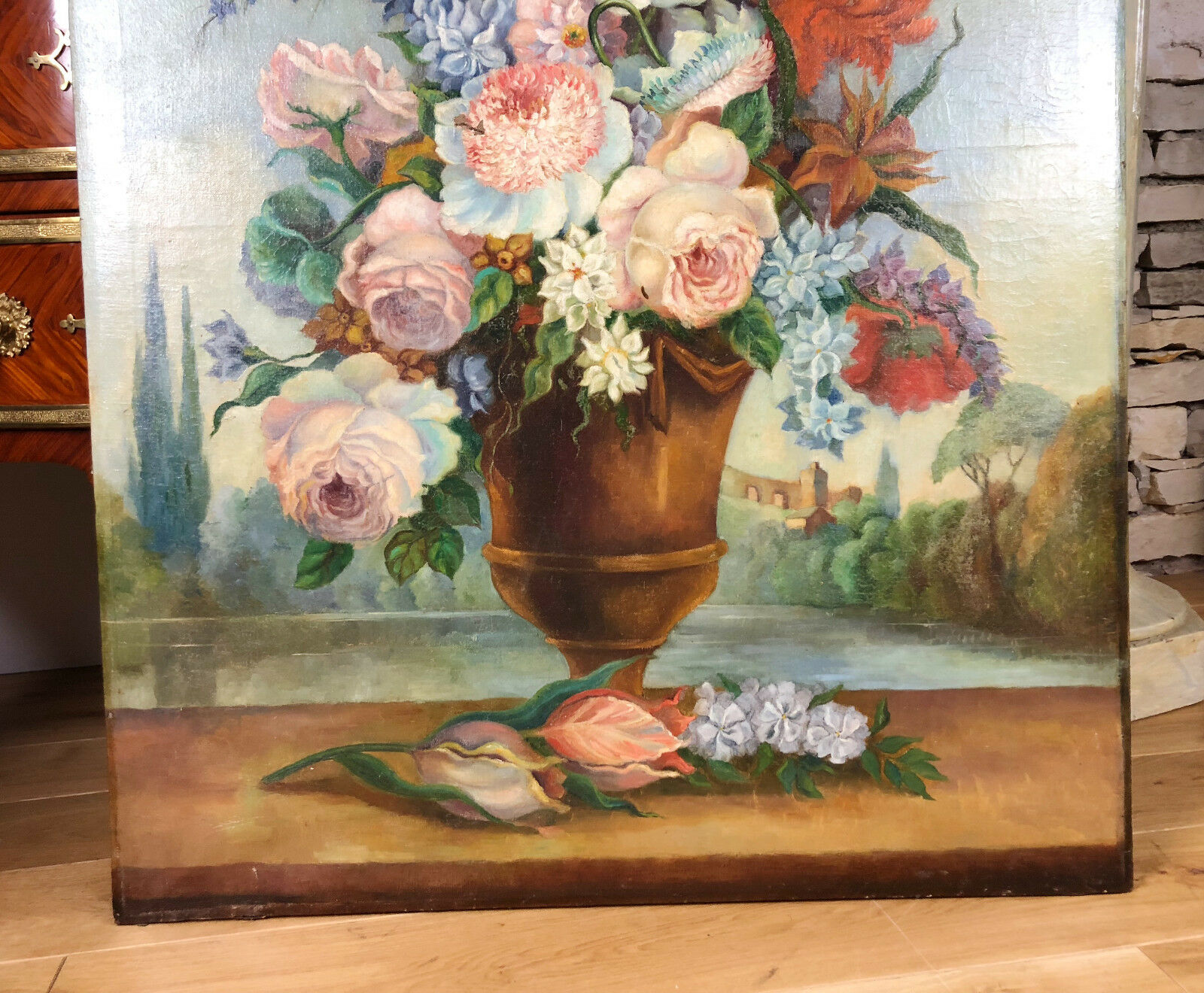19th century painting "Flower Bouquet" by Boiserie