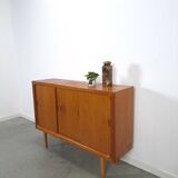 Mid Century Deens teak hoog dressoir