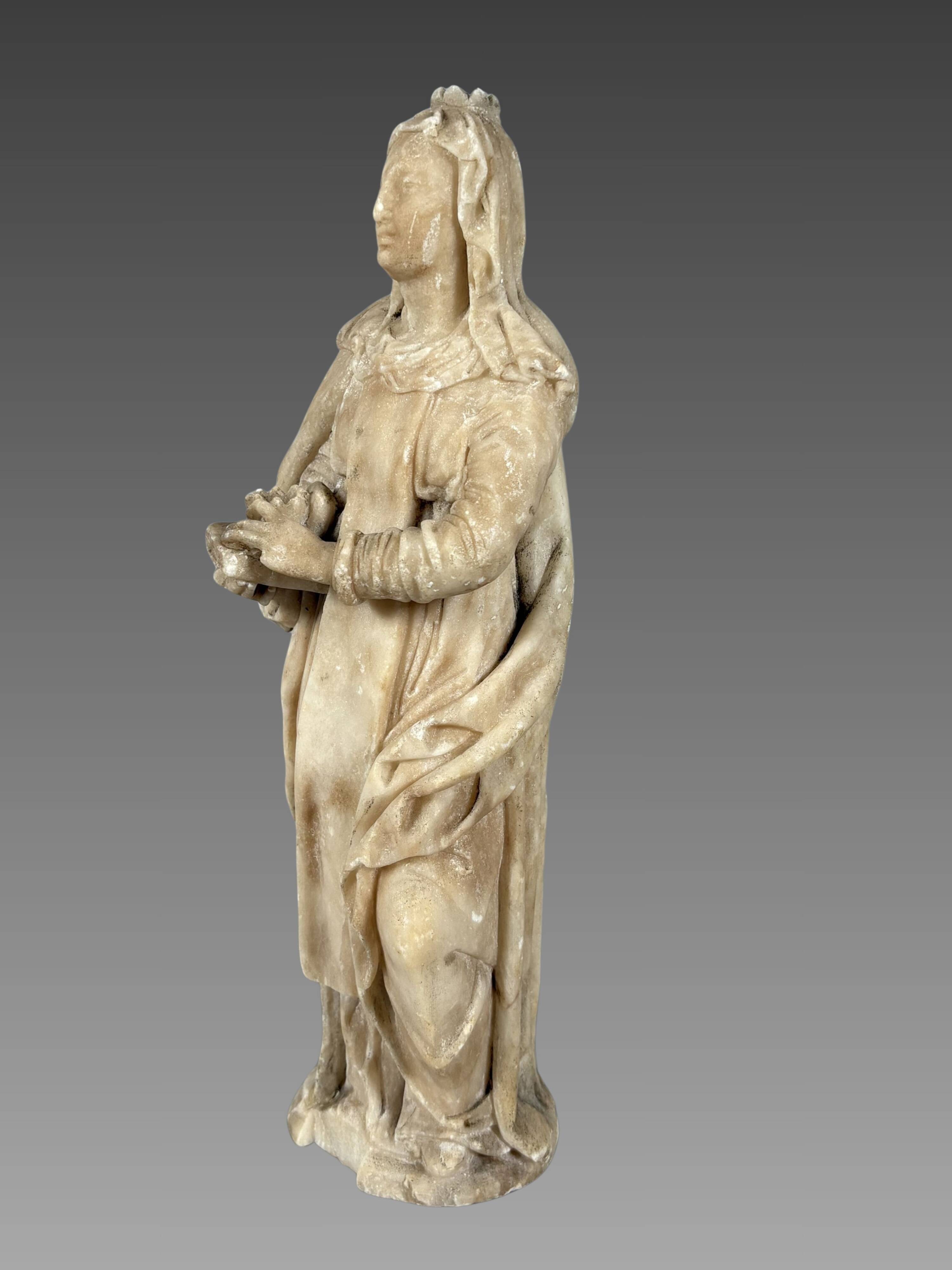 Flandre - Sainte Anne 16th century - Alabaster sculpture