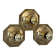 Set of 3 Motoko Ishii wall lights for staff leuchten, Brass, 1970
