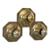 Set of 3 Motoko Ishii wall lights for staff leuchten, Brass, 1970