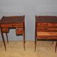 Pair of Louis XV style bedside tables in marquetry, 20th century.