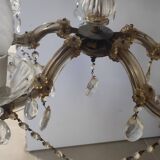 Brass chandelier with 5 branches and pendants