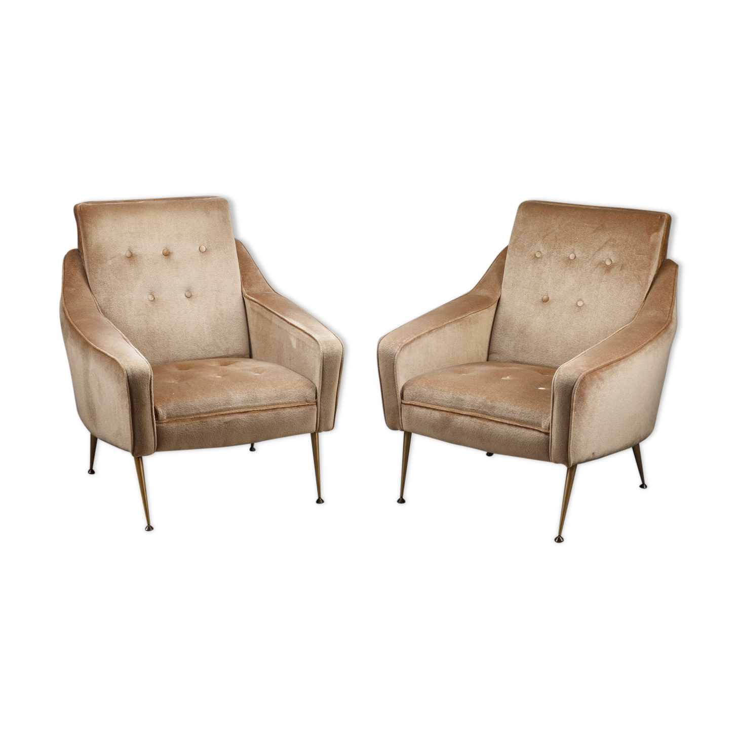 Pair of velvet chairs from the 50s