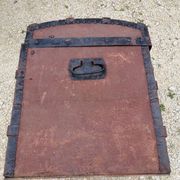 Old bombed travel trunk