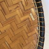 Bamboo and leather fruit basket