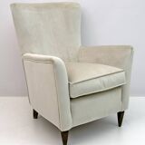 Attributed Gio Ponti Mid-Century Modern Italian Velvet Armchair for Isa, 50