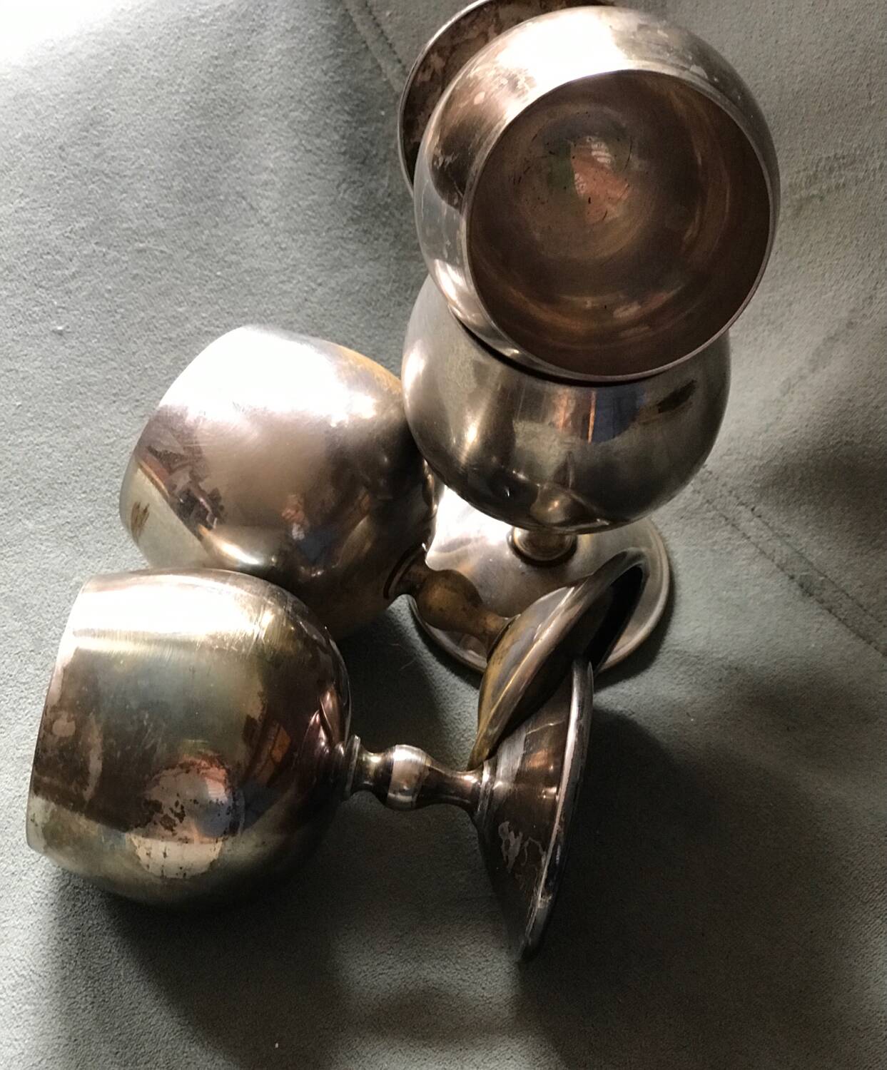 Metal stemmed glass