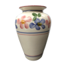 Ancien vase Dinis céramique blanche décor fleurs vintage