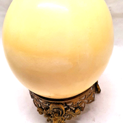 Ostrich egg on bronze foot beautiful deco pattern cabinet of curiosities