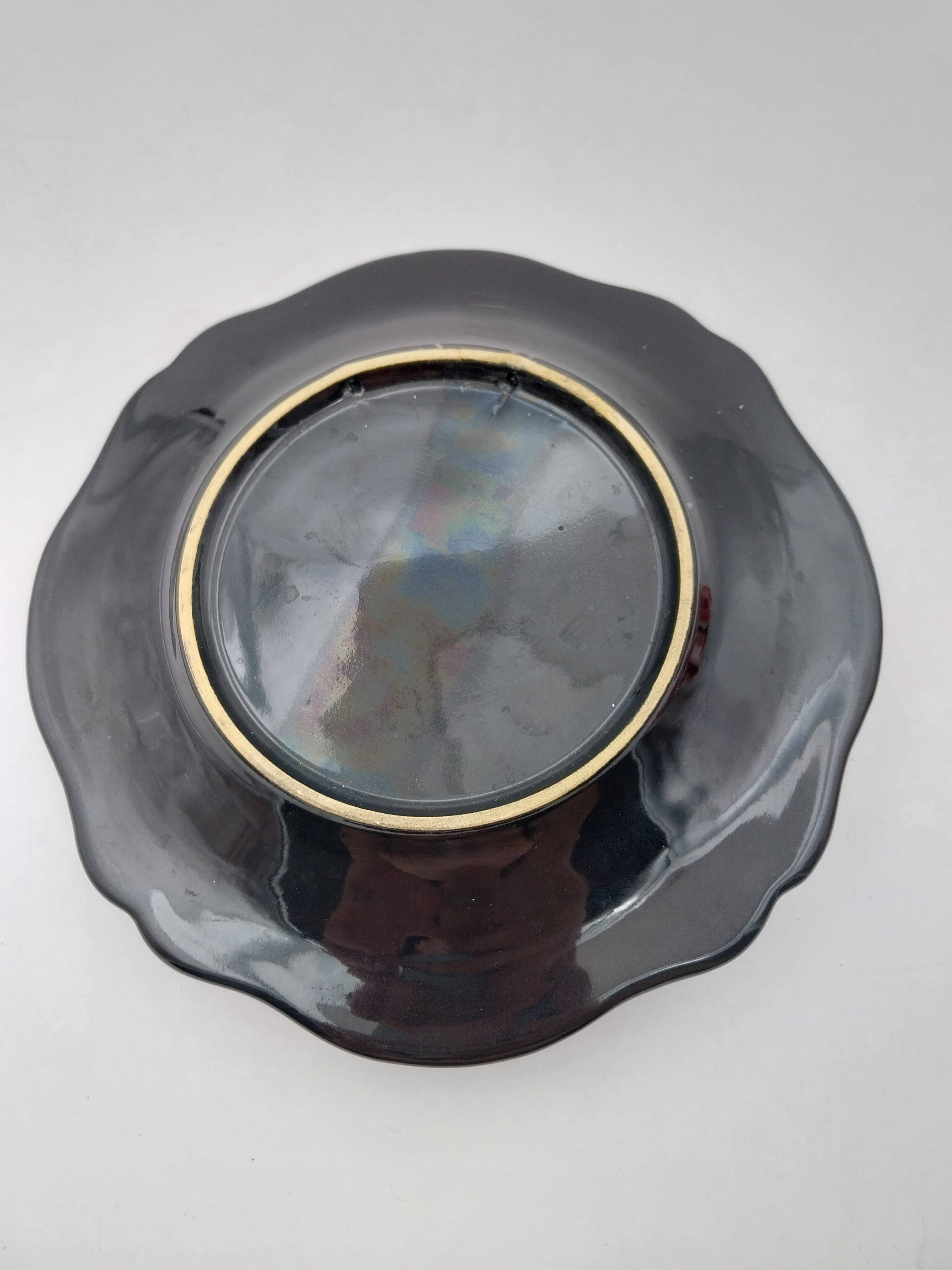 Ceramic plate barbotine vallauris trompe l'oeil kitsch Fish 2