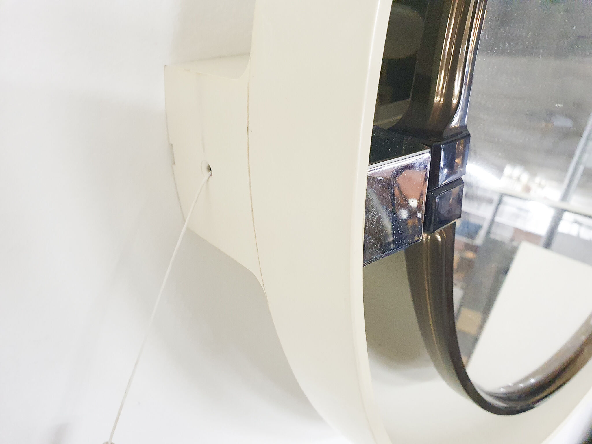 Space age plastic mirror with back light by Allibert, France 1970's