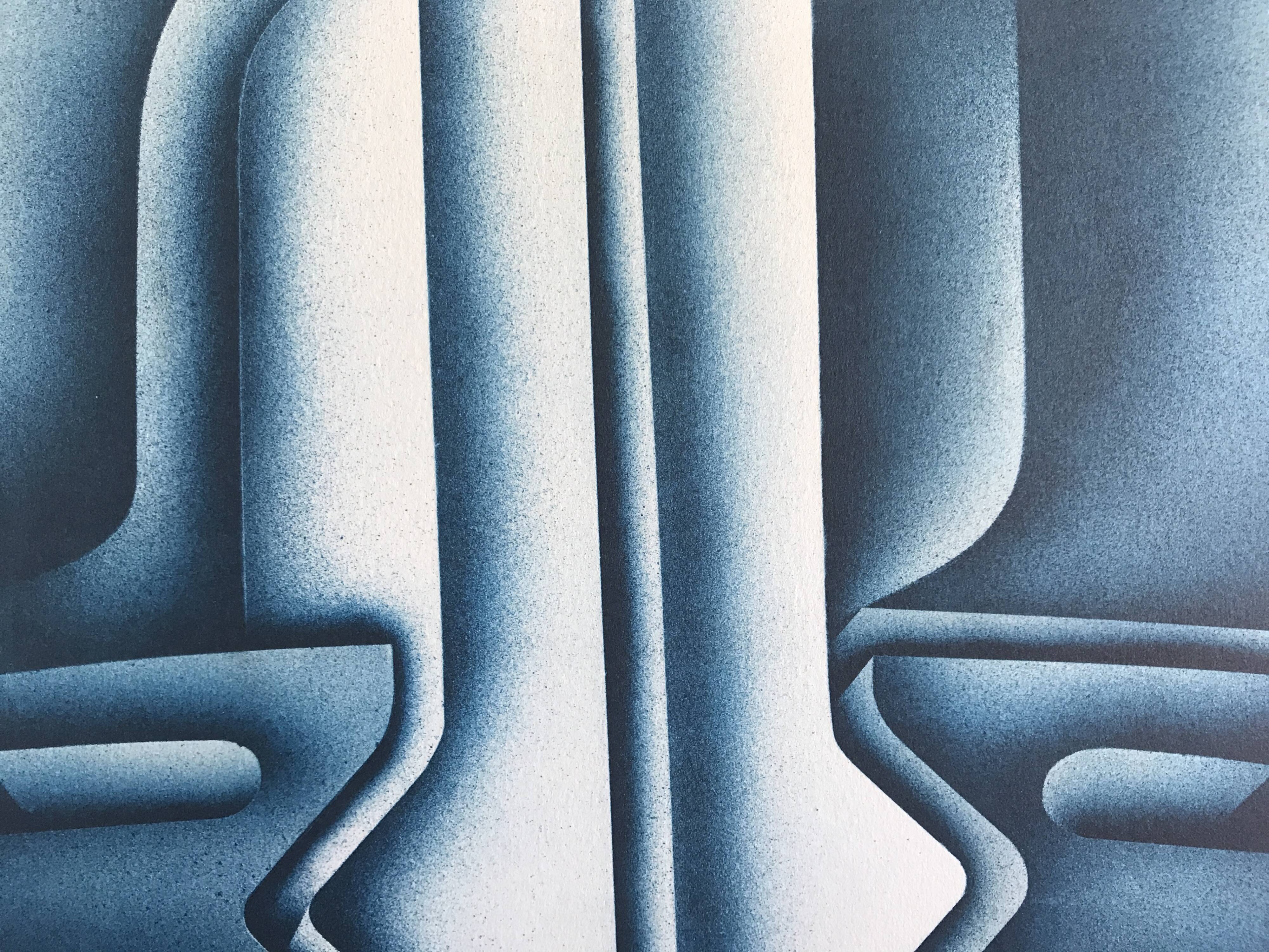 Original lithograph by Jacques Poli, Offshore Drilling, 1978