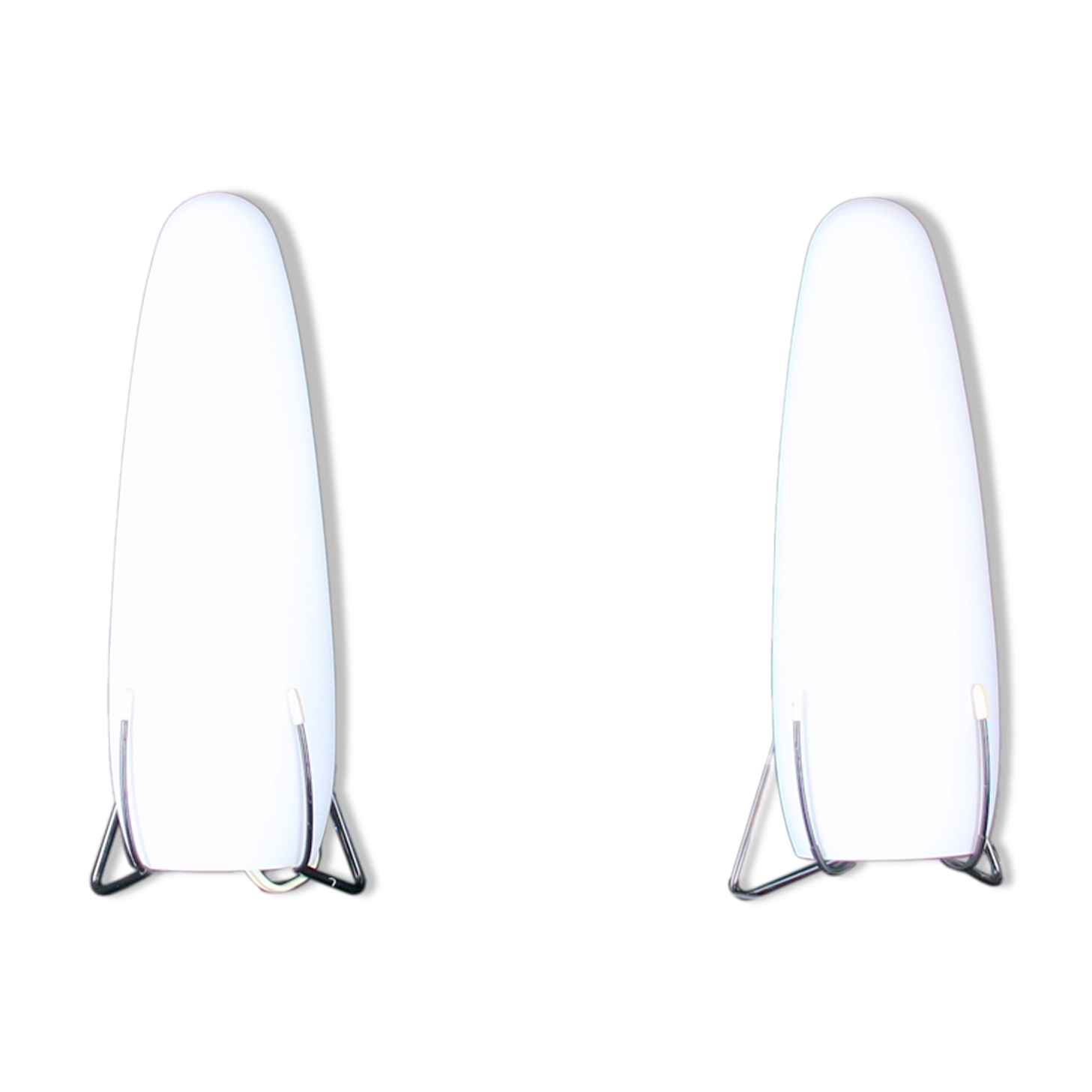 Pair of black and white opaline wall lamps, Louis Kalff 1970's, France