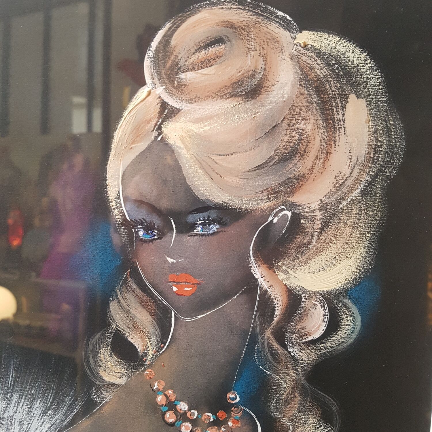 Young woman painting