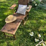 Transat chaise longue rotin