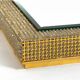 1960s brass wall backlit mirror, frame with glass beads by Palwa