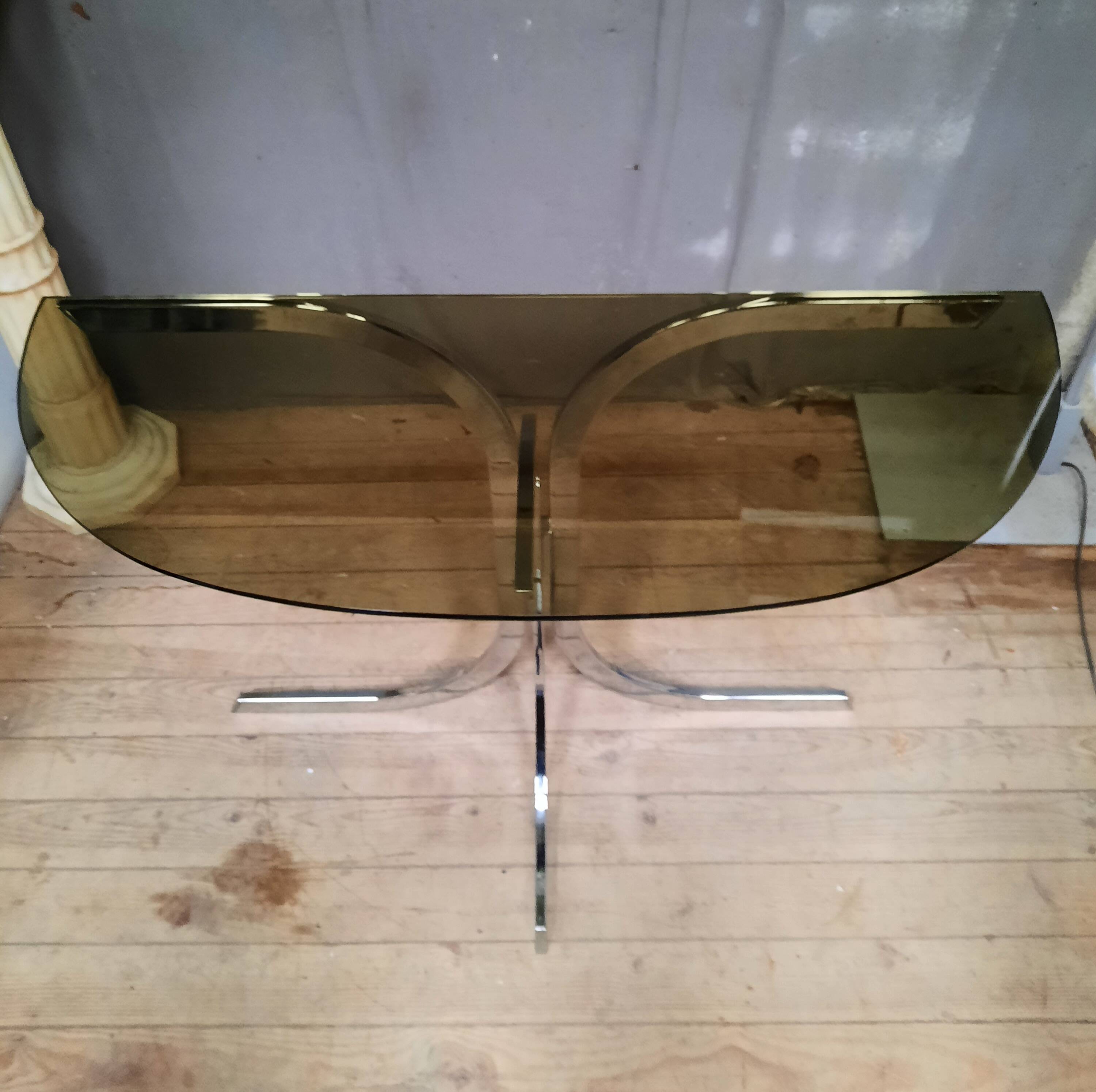 Designer glass and metal console