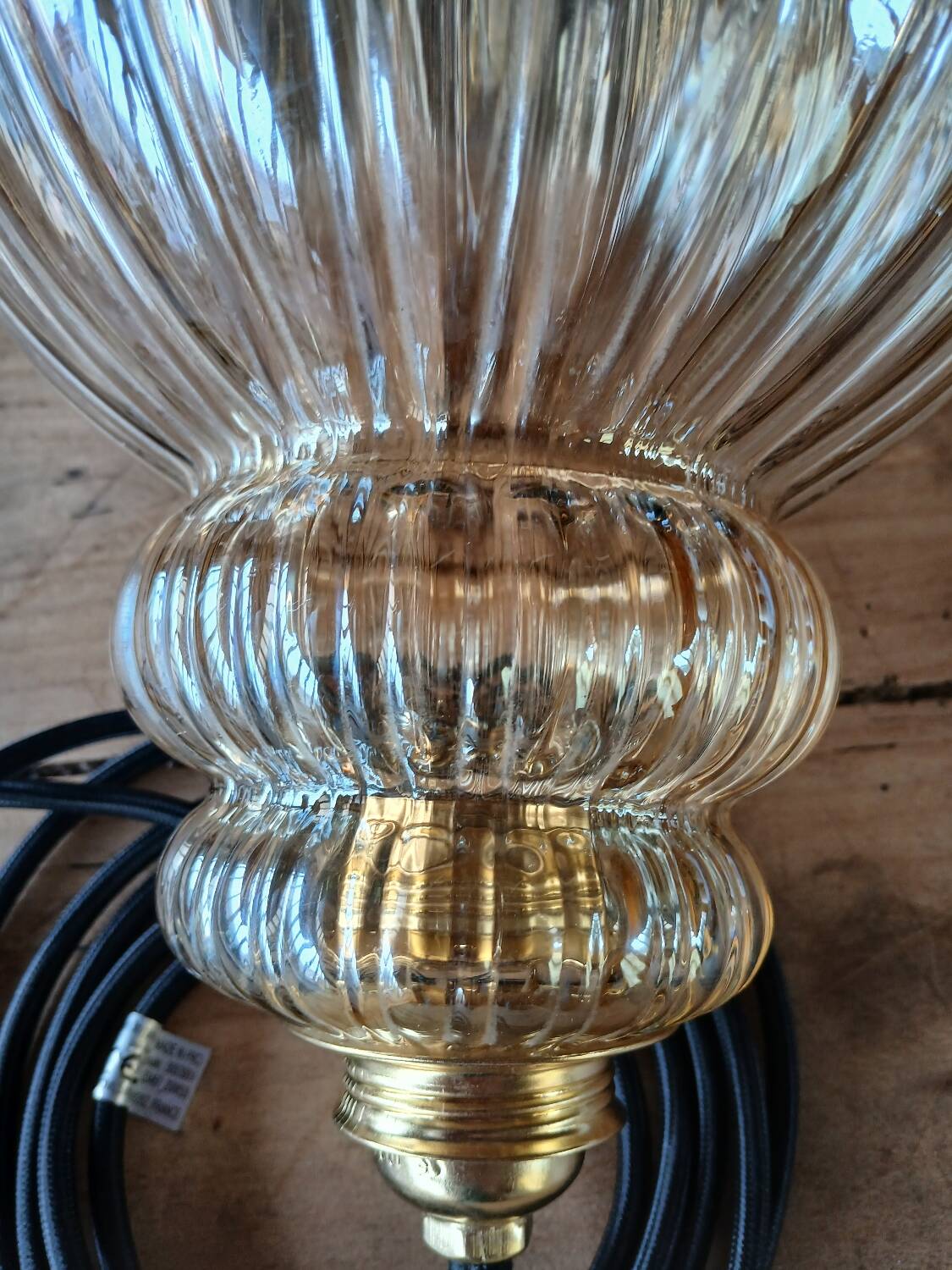 Suspension vintage en verre