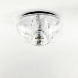 Space Age Glass Ceiling Light 'Wave' Model by by Koch & Lowy for P&P, 1970s