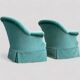 Pair of green velvet frog chairs from the 1970s.