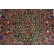 1960s Vintage Persian Handmade Wool Cotton Light Red Area Rug 253x340