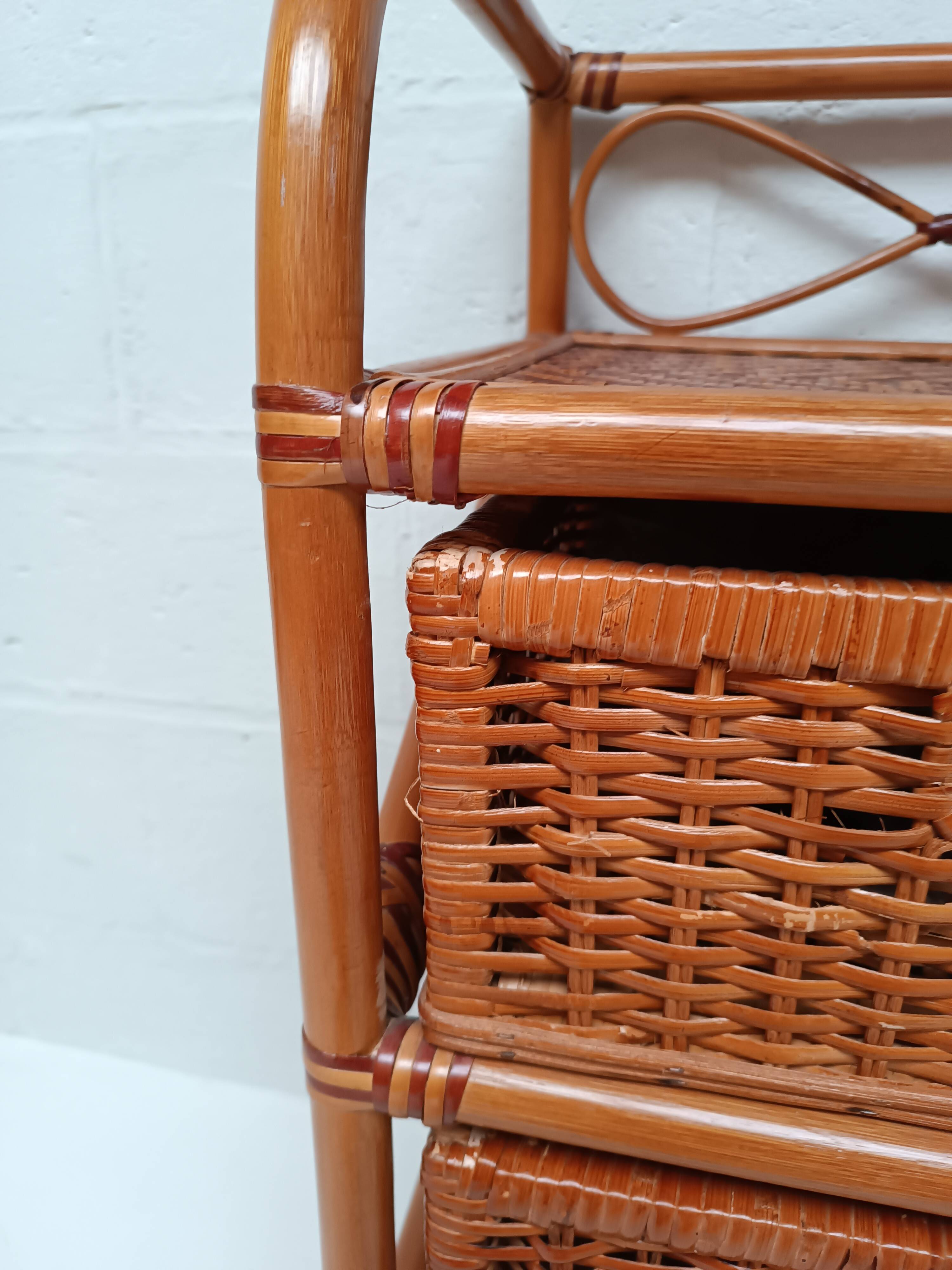 Commode rotin et bambou