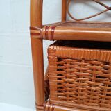 Rattan and bamboo chest of drawers