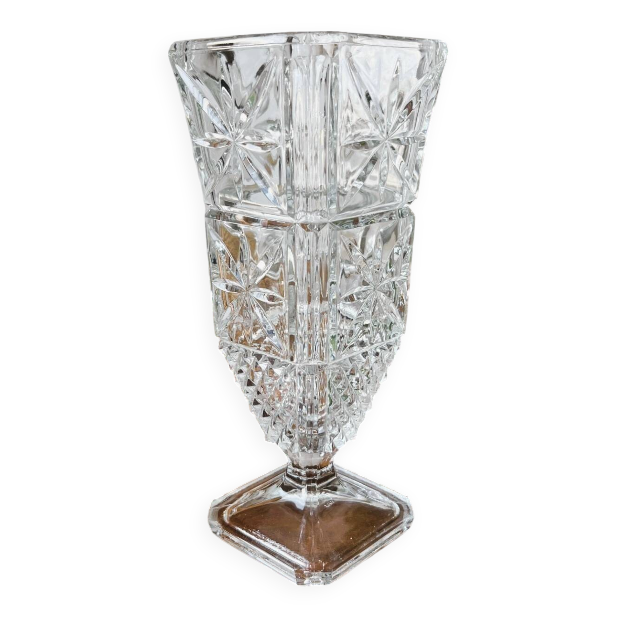 Vase en verre taillé, années 50