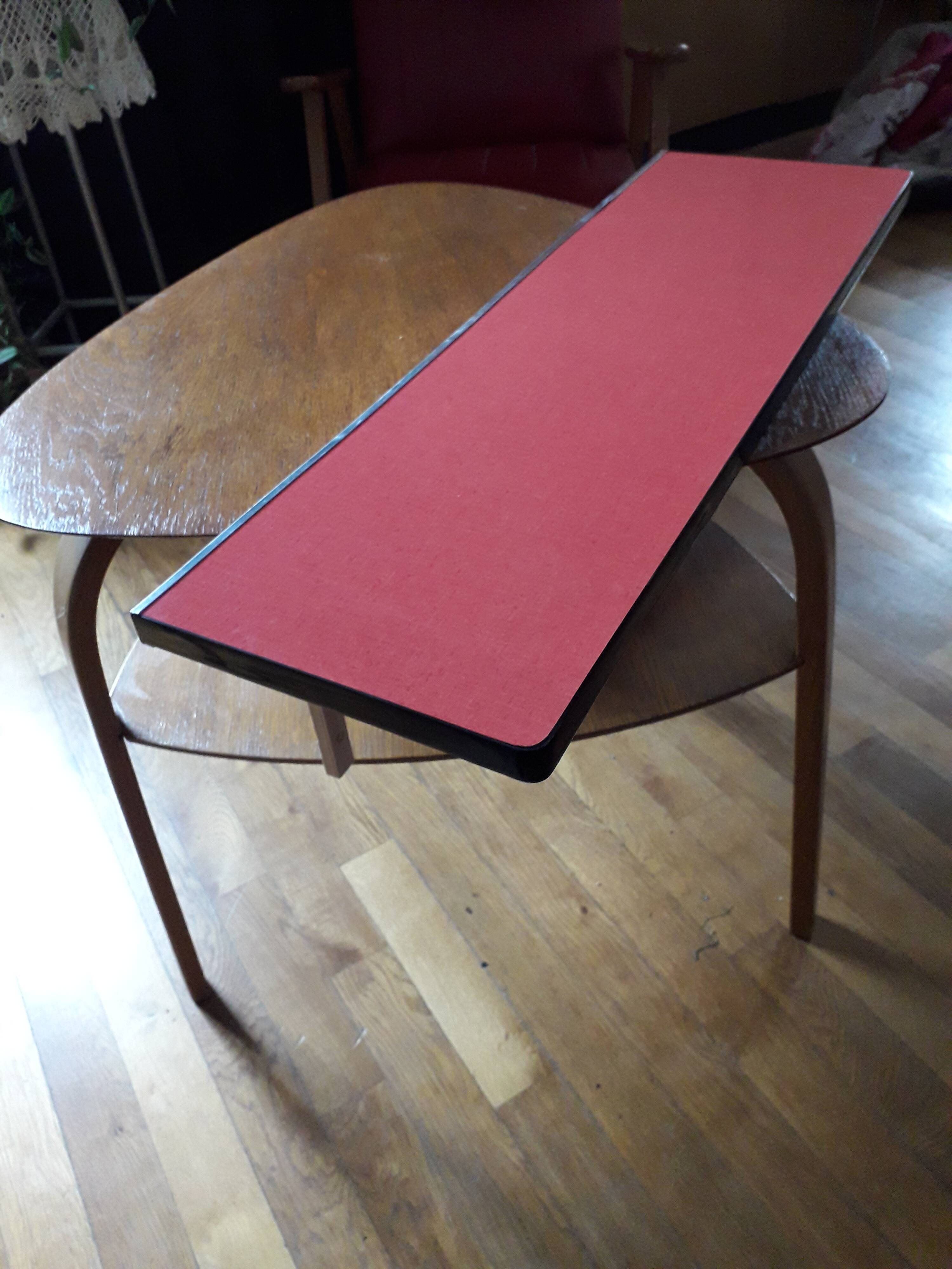 Vintage red formica shelf