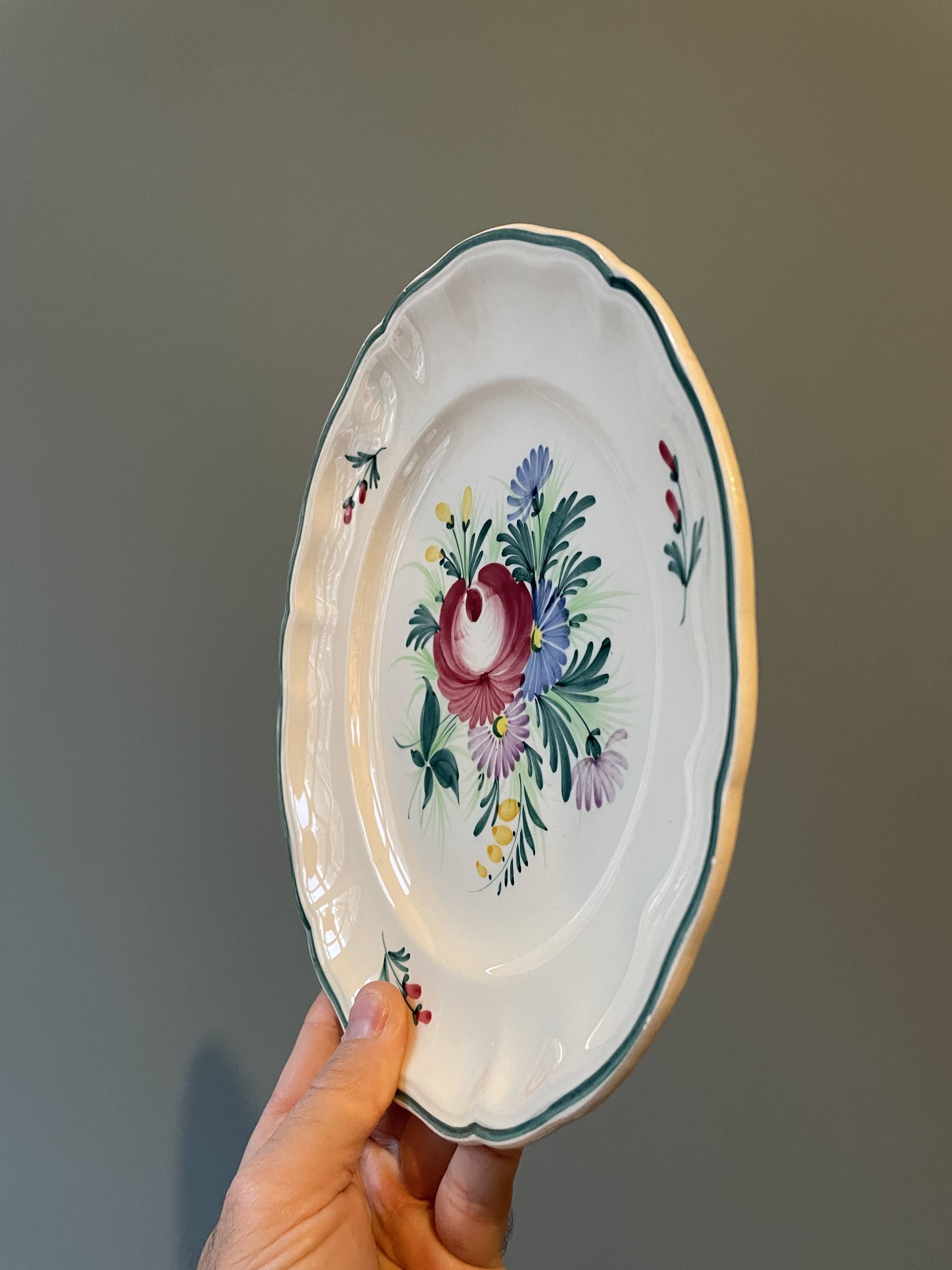 Set of 11 Saint Clément earthenware dessert plates France