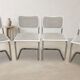 Set of 4 Marcel Breuer tubular chairs, mid-century modern Bauhaus chrome cantilever dining chairs, 20th century