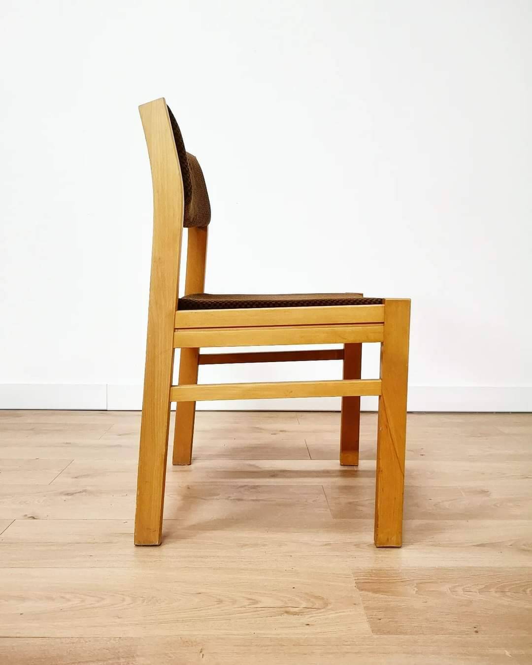 Set of 4 vintage chairs in thick velvet