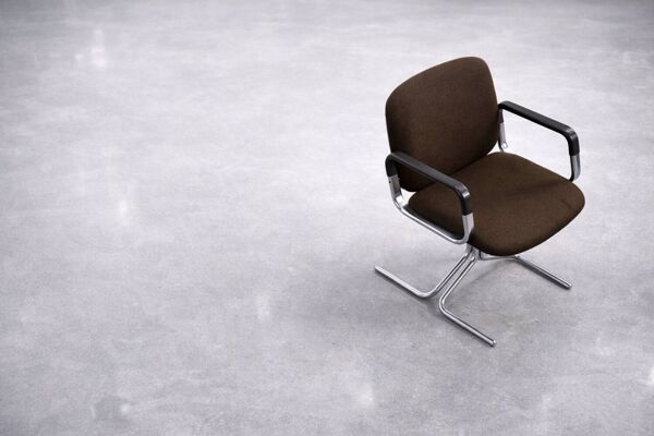 Pair of Vintage Mid-Century German Modern Fabric&Aluminum Chairs Mauser