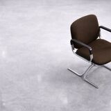 Pair of Vintage Mid-Century German Modern Fabric and Aluminium Chairs Mauser