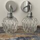 Set of vintage electrified glass wall lamps