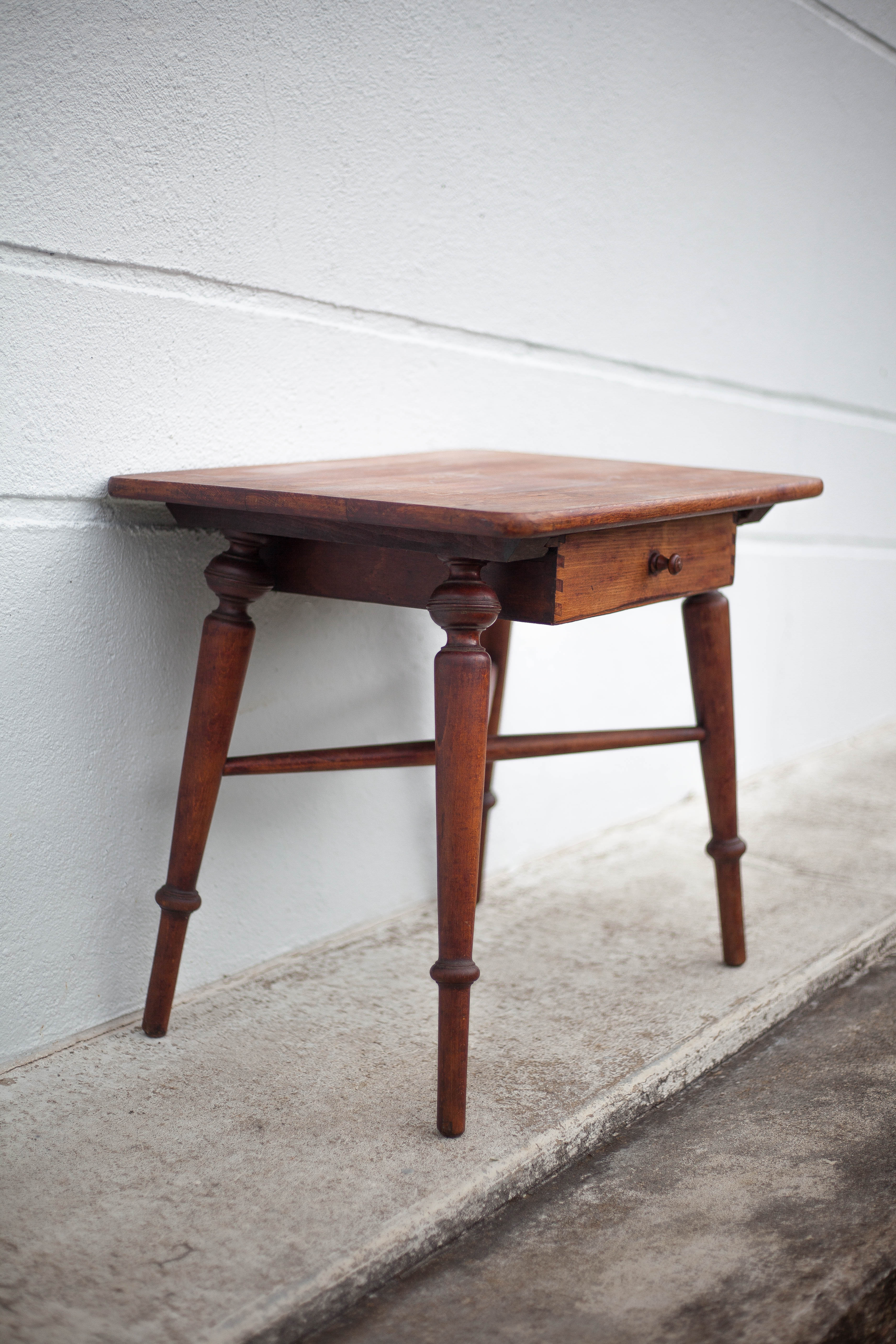 wooden coffee table with drawer, side table, bedside table, vintage end of sofa