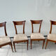 4 Directoire style chairs in solid wood - Cream fabric seat