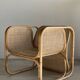 Amsterdam rattan armchair with U-shaped armrest, squared canework